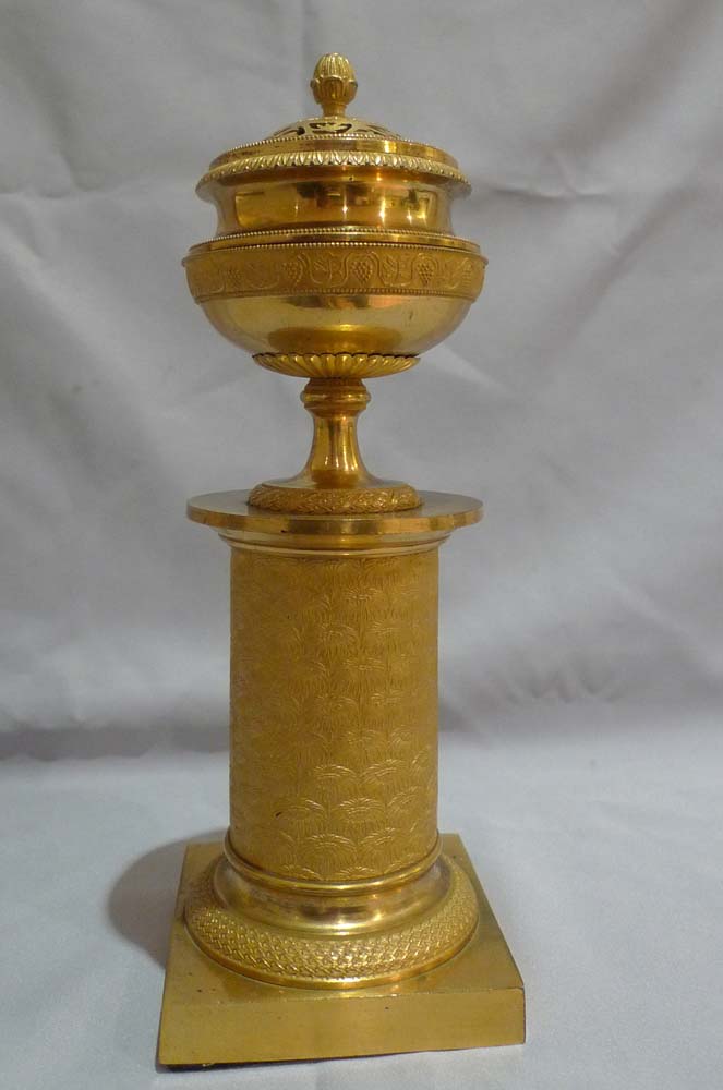 Antique mercury gilt ormolu French Empire perfume burner.