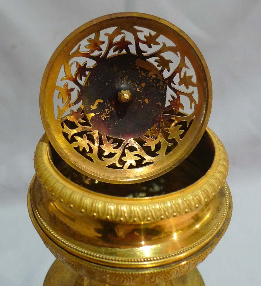 Antique mercury gilt ormolu French Empire perfume burner.