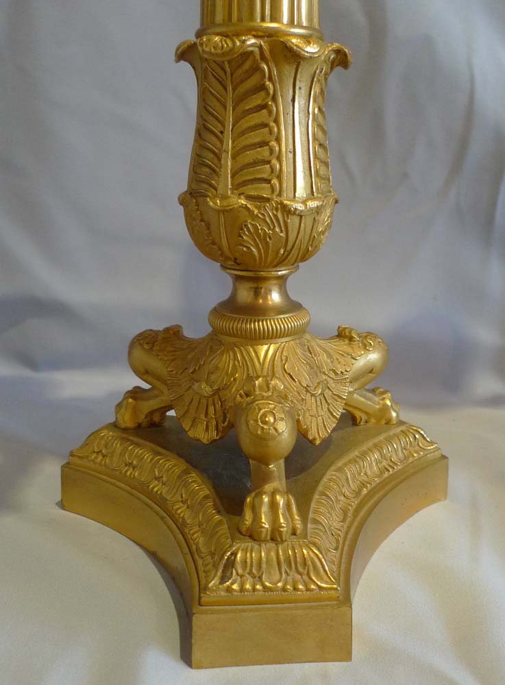 Pair antique ormolu Charles X period  candelabra.