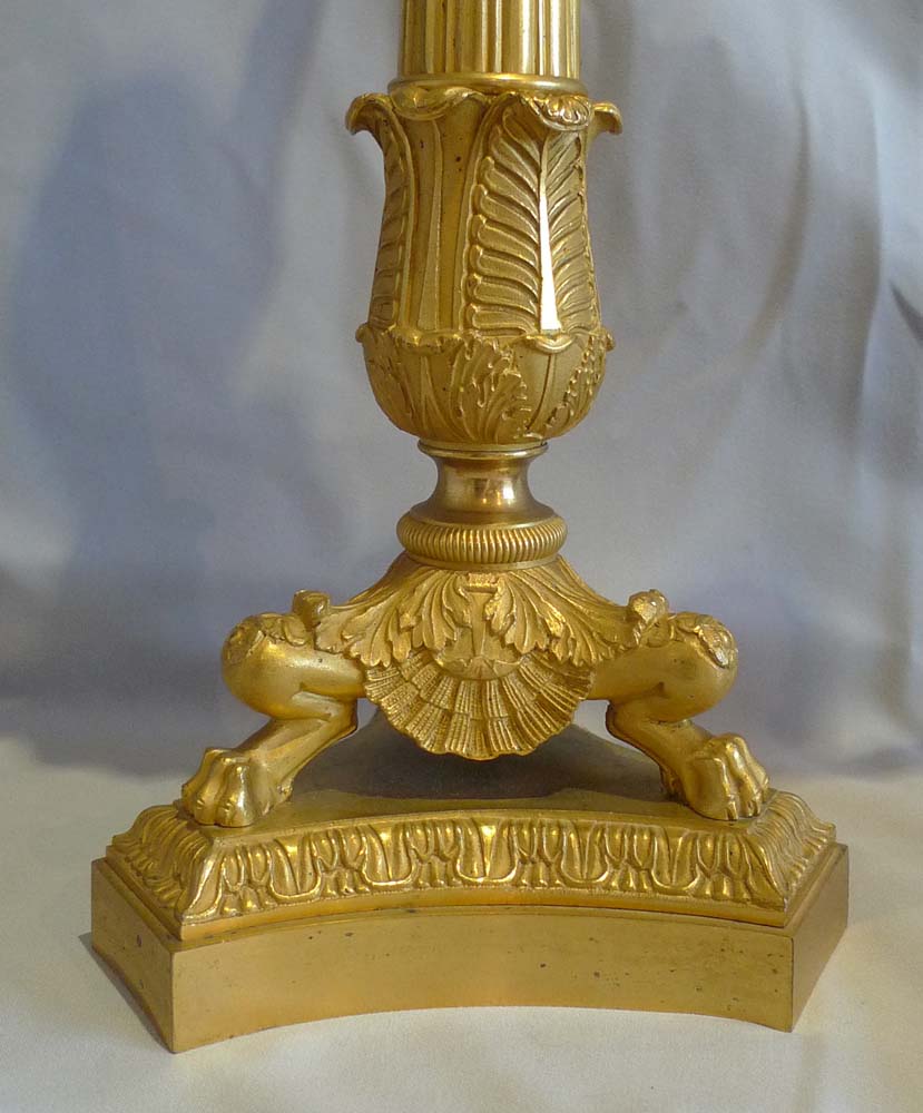 Pair antique ormolu Charles X period  candelabra.