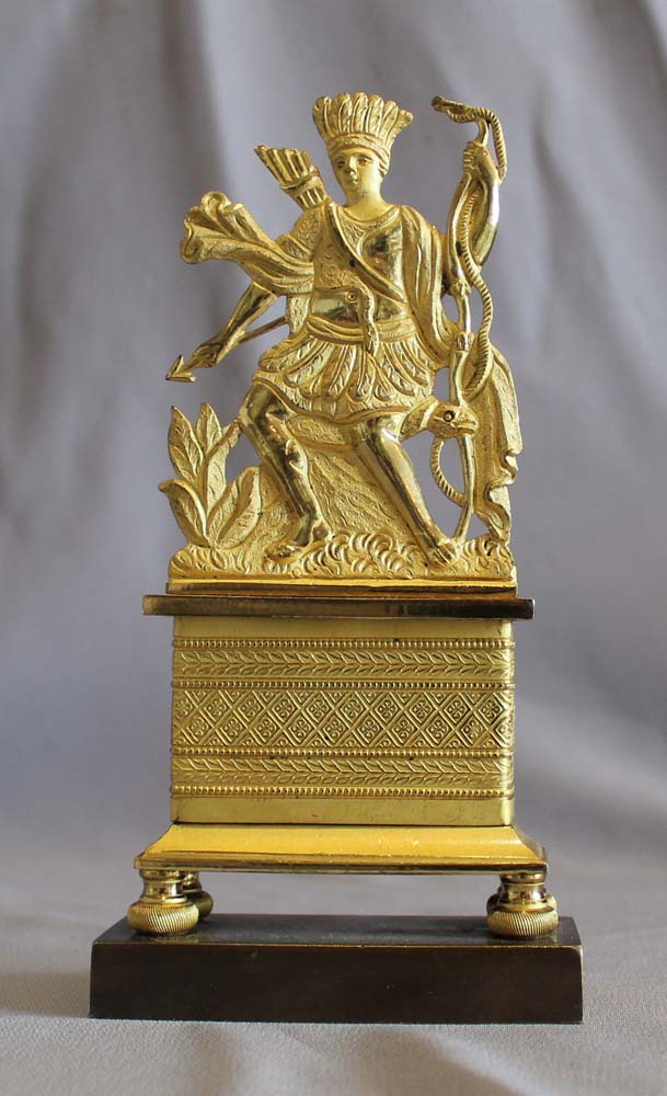 Antique English Regency ormolu mantel piece objects of American Indians.