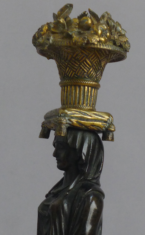Magnificent pair of English Regency figural candlesticks in the manner of Thomas Hope.