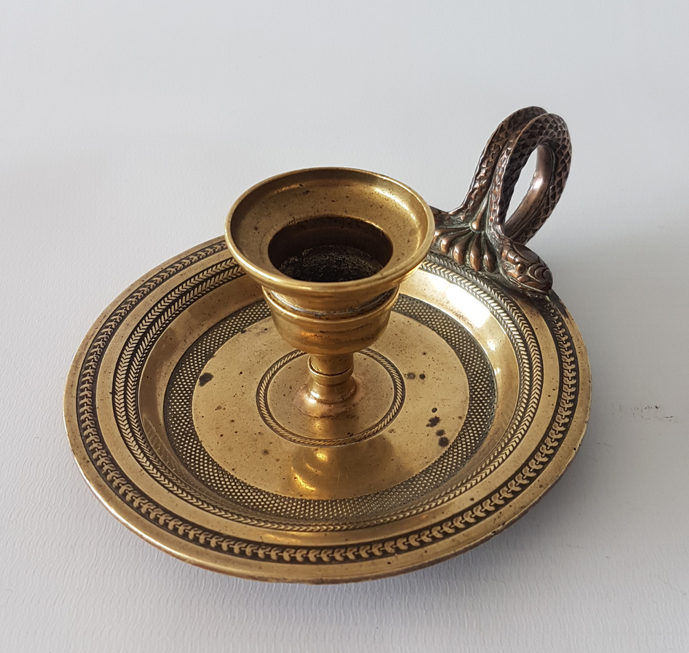 Fascinating antique candlestick or nightstick signed by weeks's Museum, Tichborne St. London