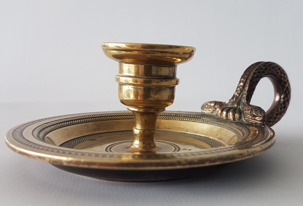 Fascinating antique candlestick or nightstick signed by weeks's Museum, Tichborne St. London