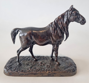 Antique Bronze sculpture of a stallion 'Cheval Arabe' no. 1 signed P J Mene